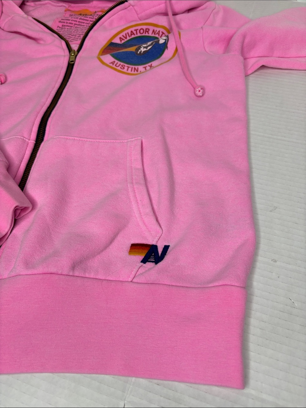 Aviator nation Pink Rainbow Patch Zip Hoodie - Picture 4 of 8